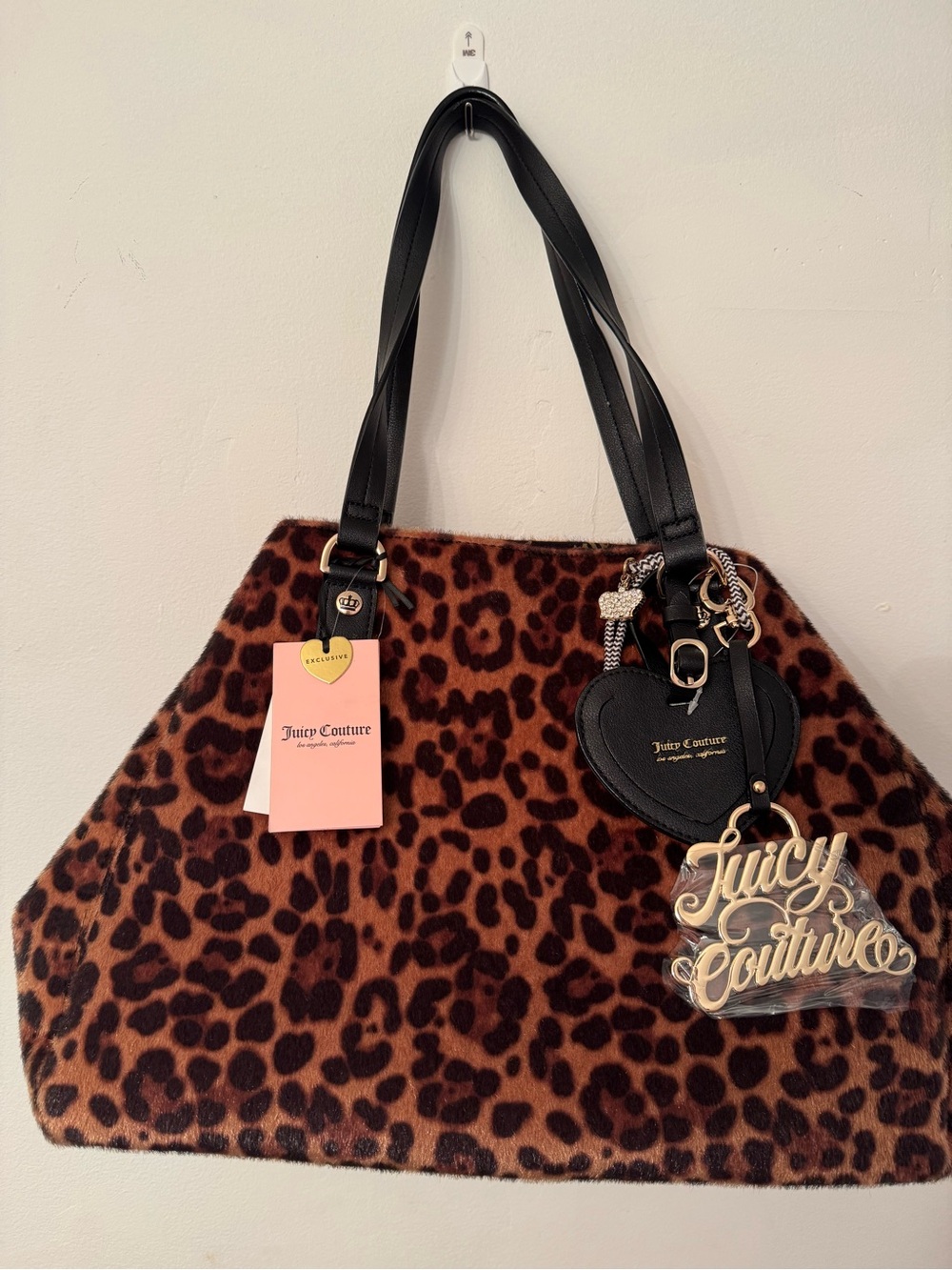 Juicy Couture Top Players Leopard Print Convertible Tote